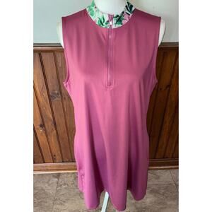 Womens Tommy Bahama Golf Tennis Resort Style Dress Mauve Pink‎ 1/4 Zip Size XL